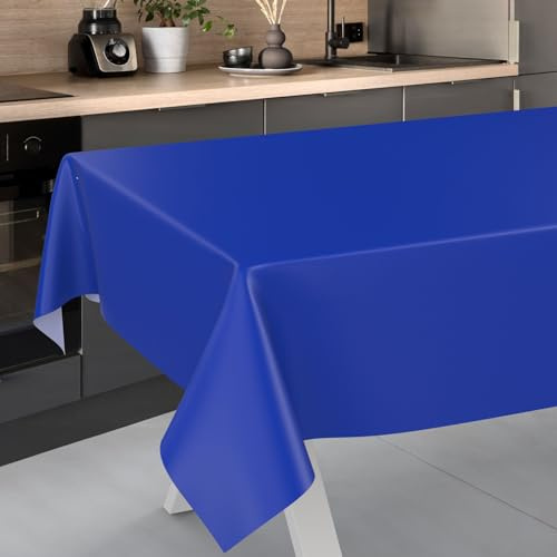 ANRO Wachstuch-Tischdecke Tischdecke abwaschbar Wachstuch Garten-Tischdecke Outdoor Indoor 180x120cm Schnittkante Blau Wachstuchtischdecke Wachstischdecke wasserabweisend Gartentischdecke