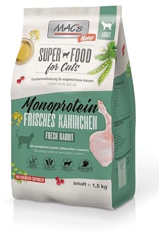 Mac's Cat Premium Trockenfutter für Katzen, 1,5 kg (Kaninchen Monoprotein)
