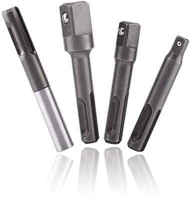 4 teilig Stecknuss Adapter Set, Steckschlüssel Adaptersatz auf 1/4/1/2/3/8 mit 1/4 Innensechskant-Adapter, Adapter Sechskant Nuss Set für Bohrmaschinen Schrauber und Akkuschrauber