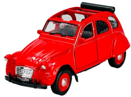 Welly Citroen 2cv Cabrio Offen Rot 1949-1990 ca 1/34-1/39 Metall Modell Auto Die Cast Neu im Kasten