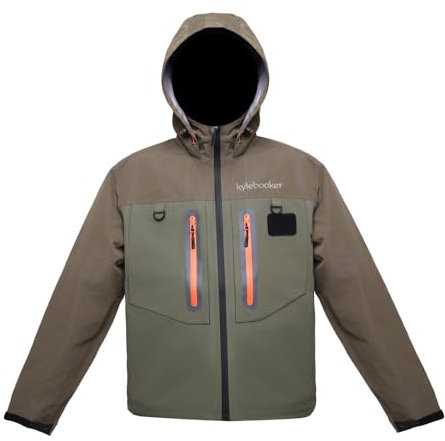 Kylebooker Fliegenfischen Waten Jacke Outdoor-Aktivitäten wasserdicht Wader Jacken für Männer und Frauen（XXL,Braun）