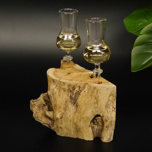 GTK Geweihe & Trophäen Krumholz Schnapsanbieter 2 Gläser mit Stiel auf Wurzel Steckglas Set Schnaps Geschenk Neu #27.60.1.15