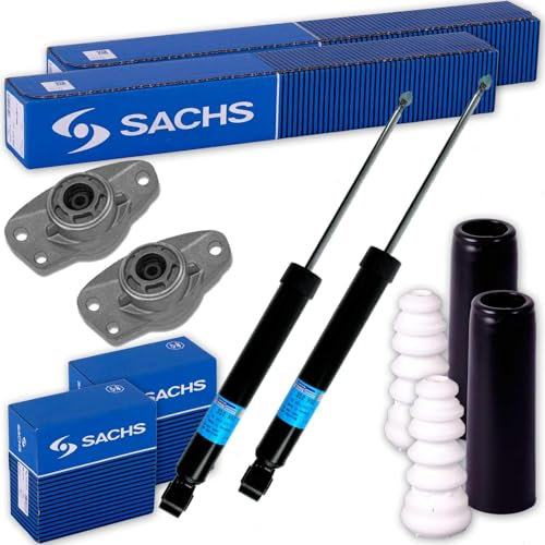 2x SACHS Stoßdämpfer + Domlager + Protection-Kit hinten für Golf 5 + 6 + PLUS