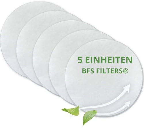 BFS Filters Pack mit 5 Ersatzfiltern für Außenluftauslässe Lunos ALD-R 160 Typ 9/FIB-2, Luftfilter, Abmessungen ø140 mm, Filter G2