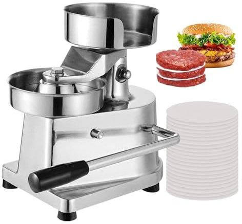 QLXYYFC Burger-Patty-Maker-Maschine, 4-Zoll-, 5-Zoll-, 6-Zoll-Küchenfleischformmaschine Mit 1 Packung Burgerpapier Für Große Gefüllte Burger(6 Inch)