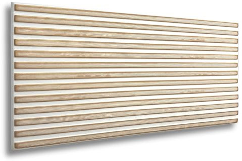 I K H E Malarka Lot de 36 panneaux XL en polystyrène - Décoration murale - Imitation lamelles - Revêtement 3 mm - 18 m² - Blanc