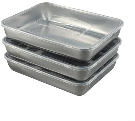Stainless Steel Food Storage Containers, Set of 3 Stainless Steel Fruit Food Storage Box Metal Storage Container Set, Crisper Boxes for Home Chefs and Picnickers Alike