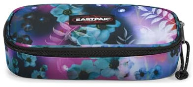 EASTPAK ASTUCCIO OVAL SINGLE DREAMFLOWER DARK COLORE NERO E VIOLA CON FIORI