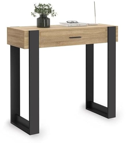 IDMarket - Console 1 tiroir Phoenix Bois et Noir