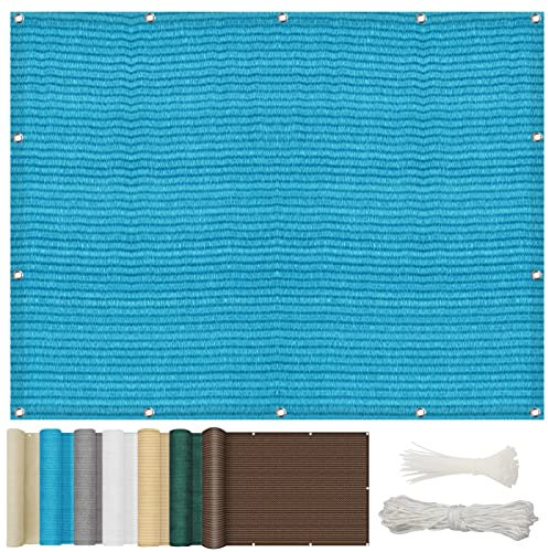 Rechteckiges Sonnensegel, 3 x 4,5 m, UV-Schutz, Terrassenüberdachung, wasserdicht, mit verstärkten Ecken und Kabelbindern, für den Außenbereich, Strand und Terrasse, Blau