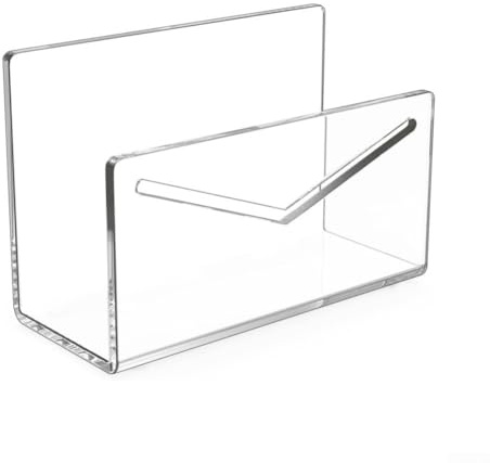 Briefhalter aus Acryl, 3 mm dick, transparent, Briefablage, kompakte Schreibtischaufbewahrung für Büro und Zuhause, Anti-Rutsch-Pads im Lieferumfang enthalten (transparent)