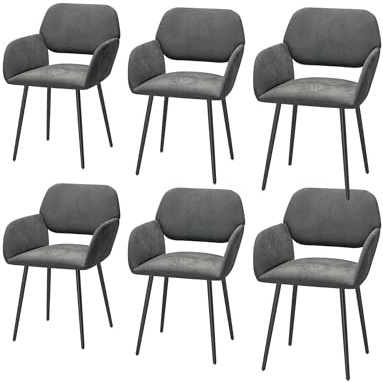 Xinyvee Esszimmerstühle Samt 6er Set Stühle Esszimmer 6er Set Stuhl Esszimmer Multifunktionale Schwarze Stuhl Beine Esszimmerstuhl Küchenstühle Modern