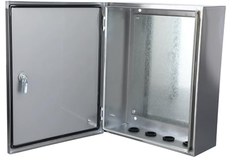 Elektrokasten aus Edelstahl 201, Verteilerkasten Wasserdicht (IP65) für den Innen- und Außenbereich, Robuste Anschlussdose mit Montageplatte(30x25x15cm)