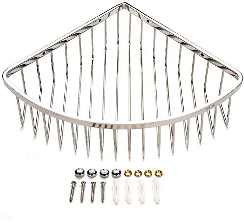 Tissting Panier Douche Angulaire Acier Inoxydable, Étagère Murale Rangement Coin Salle de Bain, Porte Savon Shampooing Gel Douche, Organisateur Espace