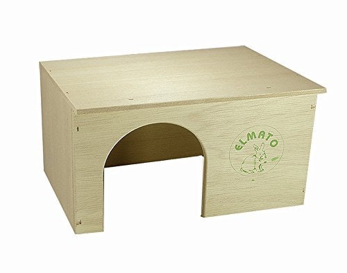 Elmato 10031 Meerschweinhaus Flachdach, Natur, 25 x 18 x 15 cm