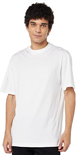 URBAN CLASSICS Men's Basic Crew Neck Tall Tee, Oversized Short Sleeves T-Shirt with Dropped Shoulders, 100% Jersey Cotton, in white, XXL