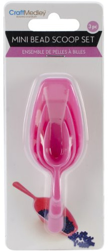 Craft Medley BT256 Beading & Jewelry Tool, Scoop-It Mini Bead Scoop Set, 3-Piece