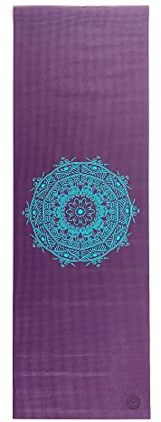 Bodhi Yogamatte Leela Collection | Rutschfeste Sportmatte | Schadstofffreie & Waschbare Antirutschmatte | Matte aus PVC | Fitnessmatte für Yoga, Pilates & Gymnastik | Mandala/türkis, aubergine