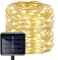 KINGCOO LED Schlauch Lichterkette, Wasserdicht 39 ft/12 m 100 LED Solarlichterkette Röhrenlicht Seil Kupferdraht Weihnachtsbeleuchtung Lichter für Hochzeit Garden Party Außenlichterkette (Warm Weiß)