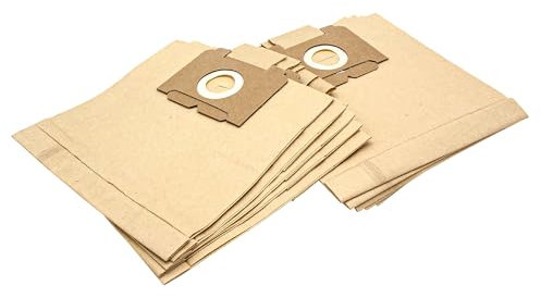 vhbw 10x sacchetto compatibile con Alfatec Alpha 500 E, Alpha 500 E 1500 W aspirapolvere - in carta, 26cm x 22cm, color sabbia