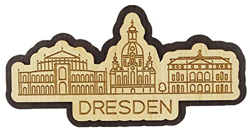 Printtoo Dekorative Souvenir Holzgravur Dresden Deutschland Denkmaeler Kuehlschrankmagnet