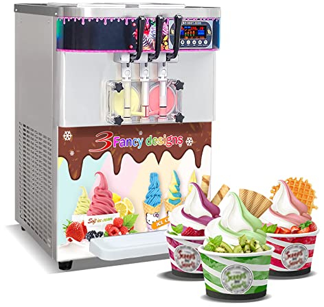 Kolice Commercial CE Certificato ETL Piano di lavoro 3 gusti (2 + 1 misto) Macchina per gelato soft Serve, gelatiera
