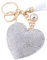 Soleebee Glitzer-Schlüsselanhänger, Premium-SS6, Kristall-Quaste, Schlüsselanhänger, Ledertaschen-Anhänger für Damen und Mädchen, Love Heart Weiß, Einheitsgröße