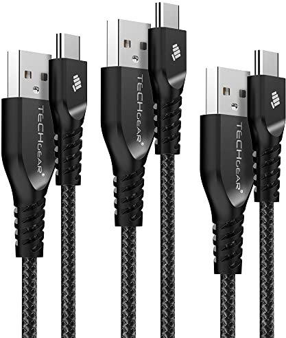 TECHGEAR 3 Pack STRONG Braided USB C Charger Cable & Sync Cables (30cm+1m+2m) for USB Type-C Compatible with iPad Pro 11 12.9 13 2025-2018, Mini 7/6, iPad Air 11/13/4th/5th 10.9, iPad 10th/11th