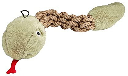 Petique Robuste Hanf-Klapperschlange Hundespielzeug - Kauspielzeug aus Naturhanf, zahnreinigend