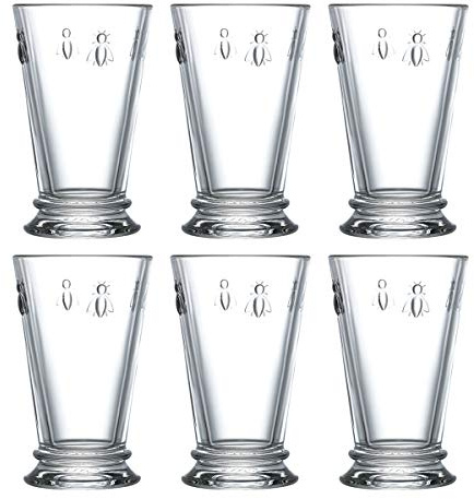 La Rochere Set of 6 Bee Long Drink Glasses 31cl
