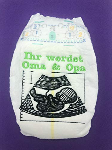 Ihr werdet Oma & Opa auf einer Windel bestickt mit Ultraschallbild