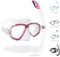 CRESSI Perla+Mexico Combo Clear/Pink - Combi Set Maske+Schnorchel zum Tauchen und Schnorcheln, Transparent/Rosa, Einheitsgröße, Erwachsene