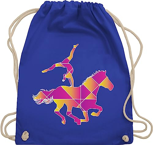 Turnbeutel Rucksack - Pferde und Reiten Zubehör - Voltigieren Mädchen I Geschenk Voltigieren I Volti MädchenI Pferd I Pferdemotiv - Unisize - Royalblau - voltigiertasche reit zubehöhr reiter
