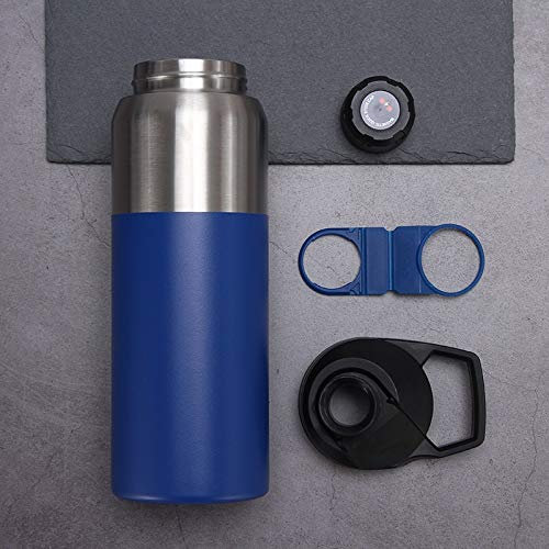 Frasco De Vacío De Acero Inoxidable Azul Botella De Agua Deportiva Portátil Cubierta De Imán Taza De Viaje Para Automóvil Taza De Café Fuente Absoluta Protección Del Medio Ambiente Repetible 750 Ml 25