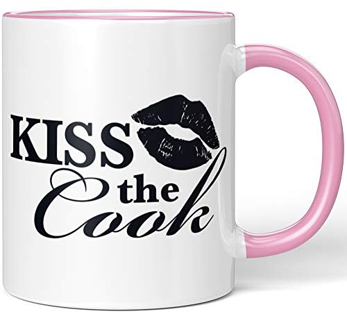 JUNIWORDS Tasse, Kiss The Cook, Wähle Farbe, Rosa