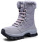 VLOOKST Stivali da Neve Donna Scarpe da Camminata Invernali Impermeabile Antiscivolo Caldo Pelliccia Foderati Passeggiate Stivaletti Sneaker Casual Outdoor Stivali da Escursionismo Grigio 40EU