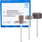 PFERD Fächerschleifer-Set F, 3-tlg. / Korund Ø10x15mm Ø15x5mm Ø20x10mm Schaft-ø 3mm A80 / 44498031 – für Feinschliff & Finish mit dem Geradschleifer oder Biegwellenantrieb