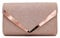 Women's V Shape Envelope Style Clutch Evening Bag For Wedding Bridal Prom Party (Rose gold)