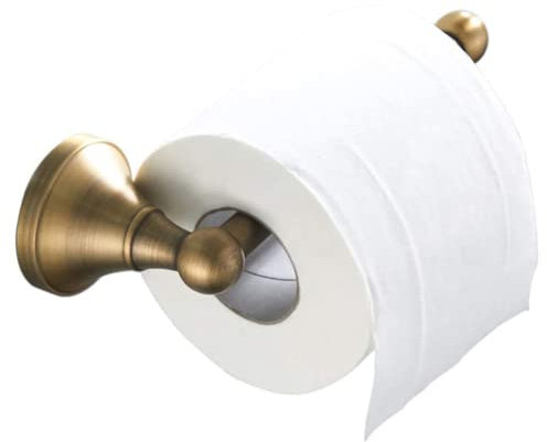 LSOAARRT Porta Carta Igienica Senza Copertura Ottone Antico Portarotolo da Bagno Montaggio a Parete, Bronzo Spazzolato (Brushed Bronze)