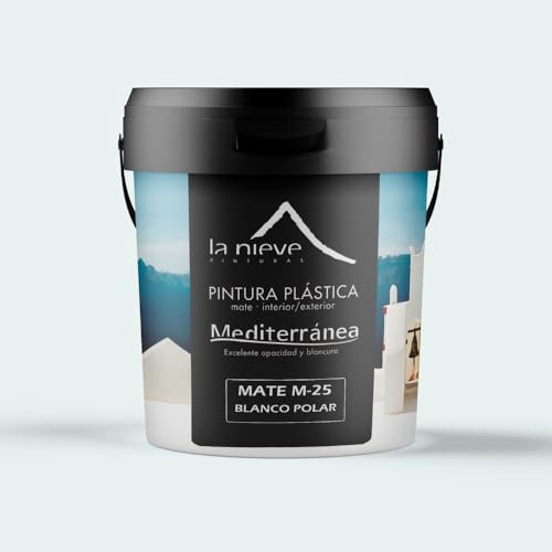 Pintura plástica mate M-25 interior/exterior (4 Litros, Blanco Polar)