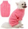 Hundepullover Kleine Hunde, Rollkragen Klassischer Haustier Katze Hunde Strickpullover, Warmer Welpen Pullover Winter Hundebekleidung Kleine Mittelgroße Pink XXL
