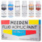 MEEDEN Fluid Metallic Acrylic Paint Set, 6 Colours (2 oz, 60 ml), Vibrant Non-Toxic Pouring Acrylic Paints for Adults, Kids, Art Supplies for Canvas Crafts