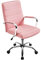 Yaheetech Adjustable Office Chair Ergonomic Swivel Leather Task Executive Chair with Back Support and Arms for Makeup Pink