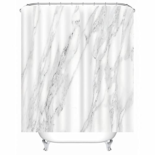 EHOMERY Duschvorhang Dachschräge Badewanne Duschvorhänge Ringe Einfaches Muster Polyester Weiß Rostfreie Ösen Und 12 Hakenringe, 120X180Cm