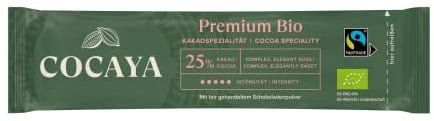 COCAYA Bio-Trinkschokoladen-Sticks PREMIUM BIO mit 25% Kakao, 100x35g
