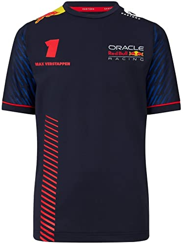 Red Bull Racing F1 Team Max Verstappen 1 Formel Kinder T-Shirt Offizielles Formel 1 - Blau - 12 Jahre