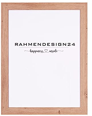 Rahmendesign24 Bilderrahmen Milano 50x70 (POSTERFORMAT) Eiche natur ANTIREFLEX/ENTSPIEGELT, Fotorahmen, Wechselrahmen, Posterrahmen, Puzzlerahmen