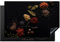 KitchenYeah© Herdabdeckplatte Einteilig Küche Herdabdeckung Induktionsfeld Ceranfeld Herdabdeckplatten Vinyl Matte Aufrollbar Kräuter - Schwarz - Gewürze - Kochen - Zimt - 80x52 cm