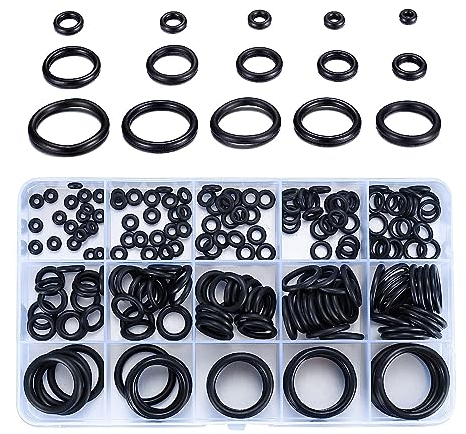 HUAZIZ 350 Pièces 15 Tailles Joint Torique Noirs Kit d'assortiment, Joints Toriques Métriques en Caoutchouc Nitrile, pour Robinet, Véhicule Climatisation, Electroménagers, Roulement, Pompe