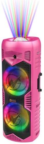 N-Gear Let's Go Party 5150 Rose - Enceinte Bluetooth Portable - Enceinte Lumineuse sans Fil de 200 Watts et Microphone sans Fil - Autonomie de 5 Heures